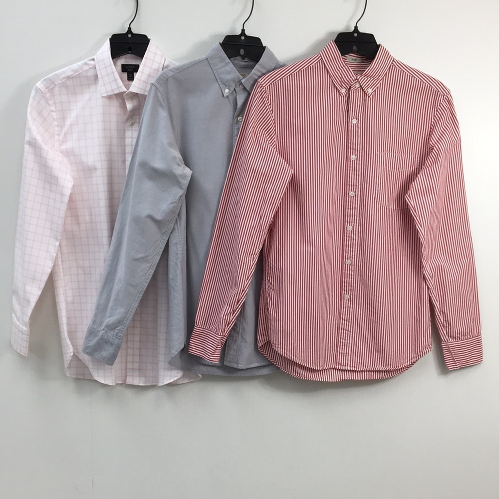 J.Crew Men's Long Sleeve Dress Shirt Bundle of 3 Size Small Slim EXCELLENT